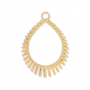  Pendenti gocce traforate laser cut 22x16 mm - dorato x2